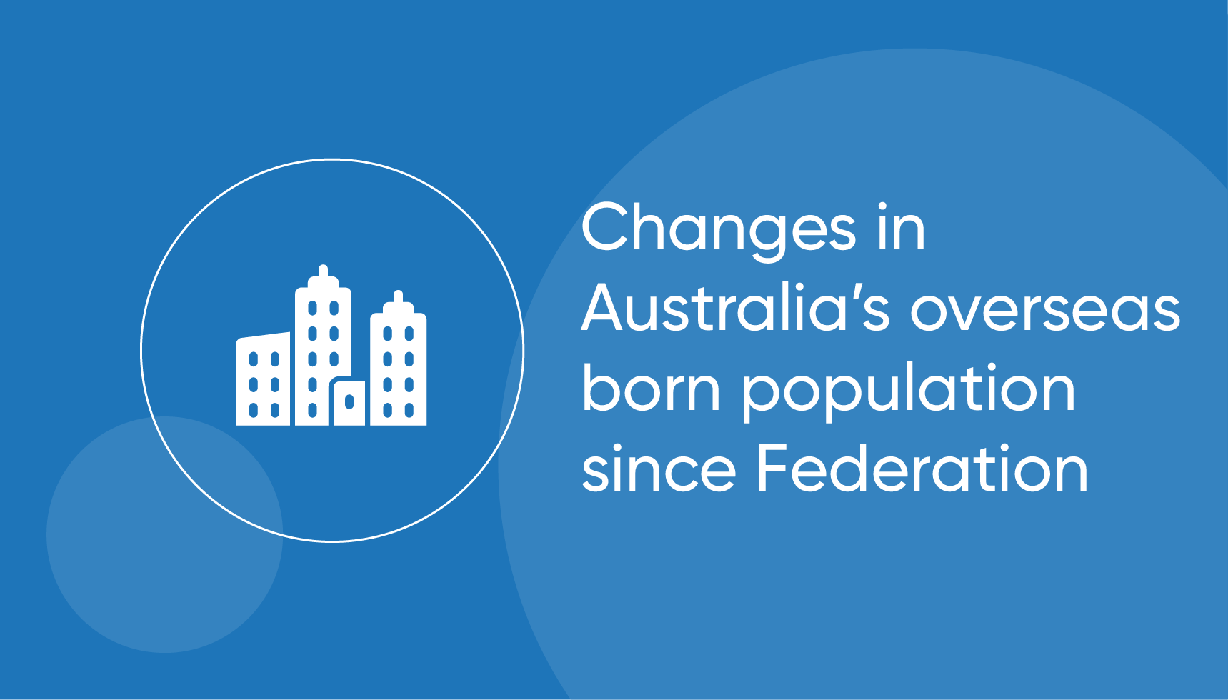 Changes in Australia's overseas born population since Federation